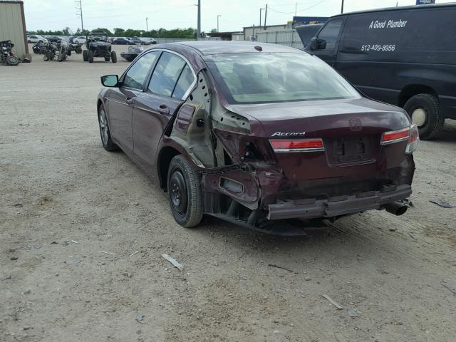 1HGCP2F85CA036669 - 2012 HONDA ACCORD EXL MAROON photo 3