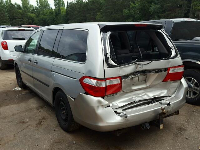 5FNRL38227B054286 - 2007 HONDA ODYSSEY LX SILVER photo 3