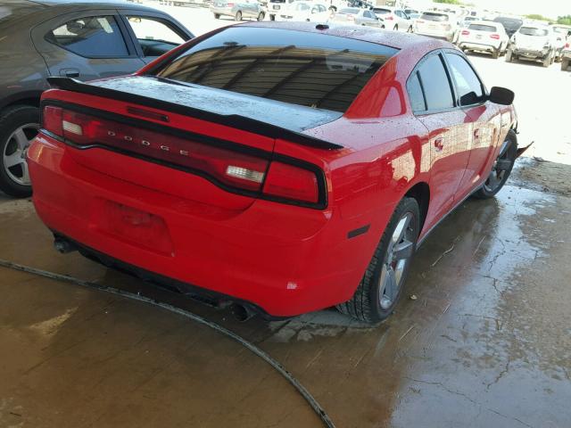 2C3CDXHG5EH155923 - 2014 DODGE CHARGER SX RED photo 4