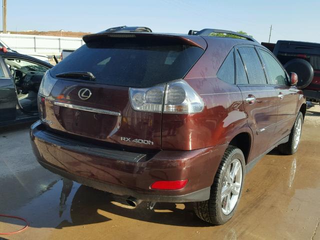 JTJHW31U282854439 - 2008 LEXUS RX 400H BURGUNDY photo 4