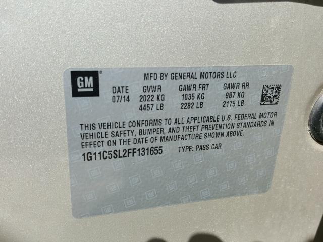 1G11C5SL2FF131655 - 2015 CHEVROLET MALIBU 1LT BEIGE photo 10