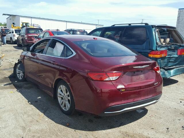 1C3CCCAB2FN644962 - 2015 CHRYSLER 200 LIMITE BURGUNDY photo 3