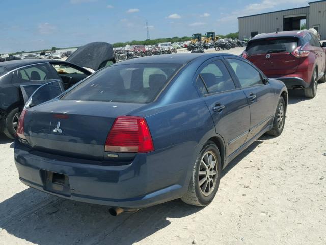 4A3AB46FX4E118449 - 2004 MITSUBISHI GALANT ES BLUE photo 4