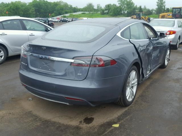 5YJSA1H17EFP40761 - 2014 TESLA MODEL S GRAY photo 4