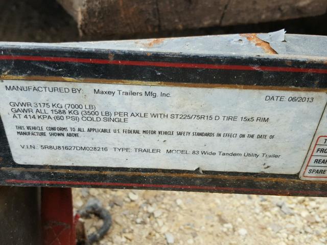 5R8U81627DM028216 - 2013 MISC TRAILER Սև լուսանկար 10