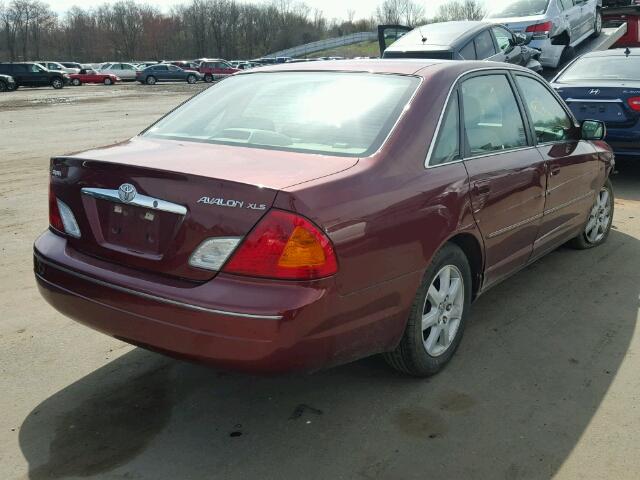 4T1BF28BXYU111891 - 2000 TOYOTA AVALON XL BURGUNDY photo 4