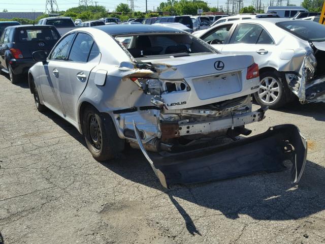 JTHCK262262001917 - 2006 LEXUS IS 250 SILVER photo 3