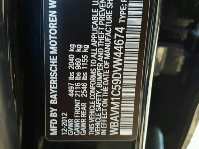 WBAVM1C59DVW44674 - 2013 BMW X1 SDRIVE2 黑色 照片 10