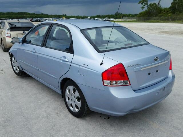 KNAFE122485518530 - 2008 KIA SPECTRA EX BLUE photo 3