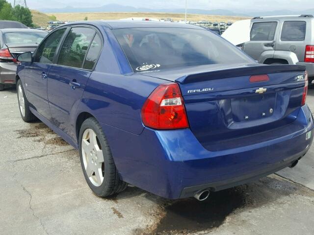 1G1ZW57167F213228 - 2007 CHEVROLET MALIBU SS BLUE photo 3