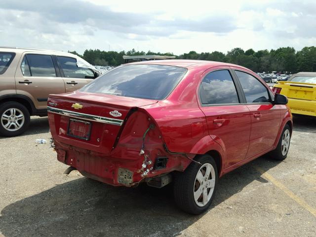 KL1TG5DE4BB138392 - 2011 CHEVROLET AVEO LT RED photo 4