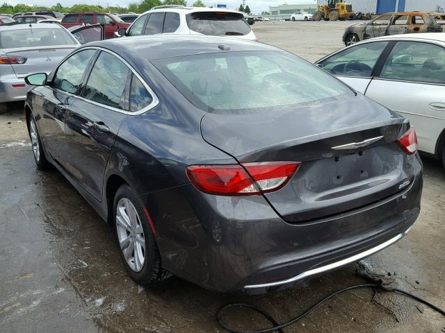 1C3CCCAB2FN663642 - 2015 CHRYSLER 200 LIMITE GRAY photo 3