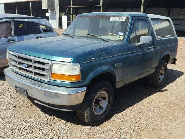 1FMEU15N8TLA49630 - 1996 FORD BRONCO U10 GREEN photo 2