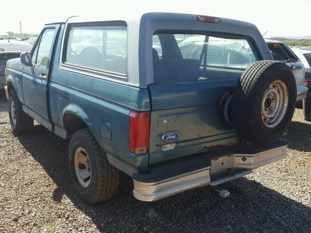 1FMEU15N8TLA49630 - 1996 FORD BRONCO U10 GREEN photo 3