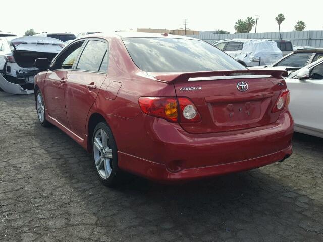 1NXBE40E09Z039704 - 2009 TOYOTA COROLLA XR RED photo 3