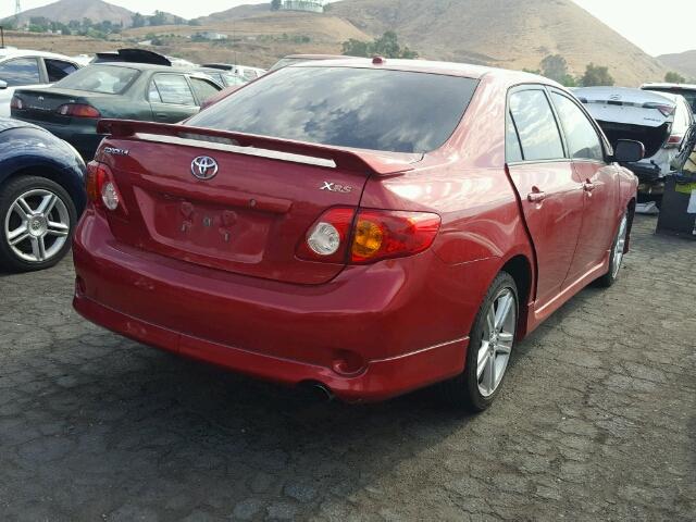 1NXBE40E09Z039704 - 2009 TOYOTA COROLLA XR RED photo 4