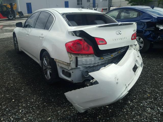 JN1CV6AP5DM717749 - 2013 INFINITI G37 BASE WHITE photo 3