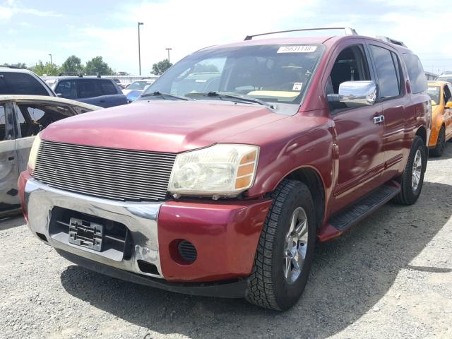 5N1AA08A14N725237 - 2004 NISSAN ARMADA SE BURGUNDY photo 2