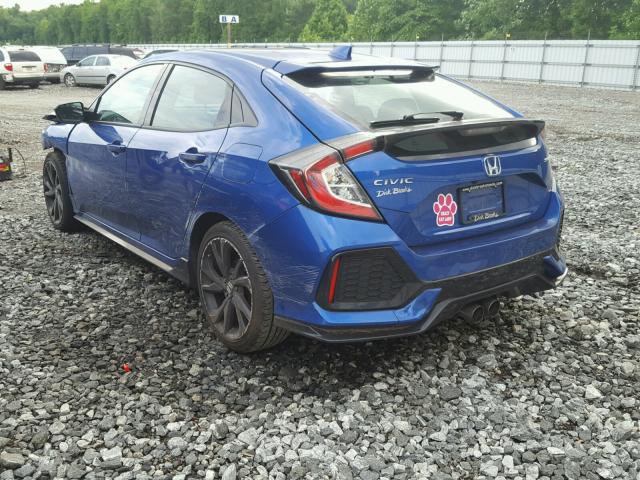 SHHFK7H45HU205992 - 2017 HONDA CIVIC SPOR BLUE photo 3