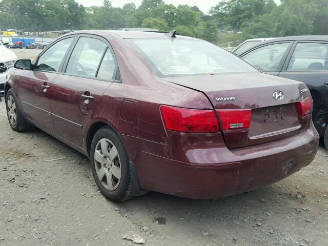 5NPET46C89H410423 - 2009 HYUNDAI SONATA GLS RED photo 3