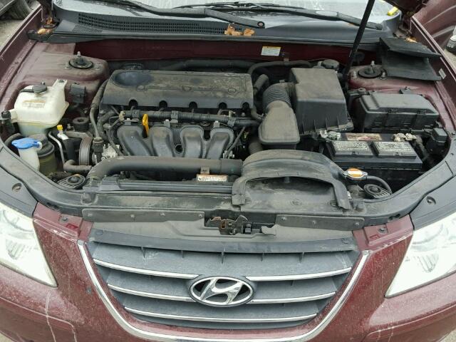 5NPET46C89H410423 - 2009 HYUNDAI SONATA GLS RED photo 7