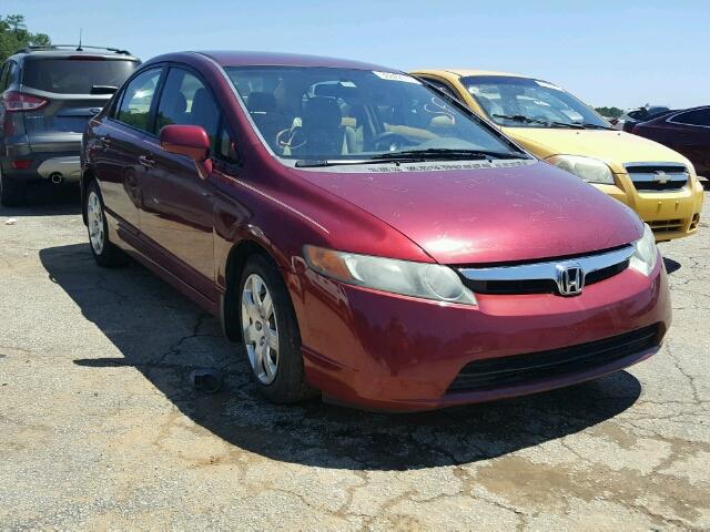 1HGFA16548L028024 - 2008 HONDA CIVIC LX RED photo 1