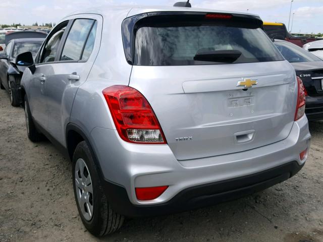 KL7CJKSB0HB062905 - 2017 CHEVROLET TRAX LS SILVER photo 3