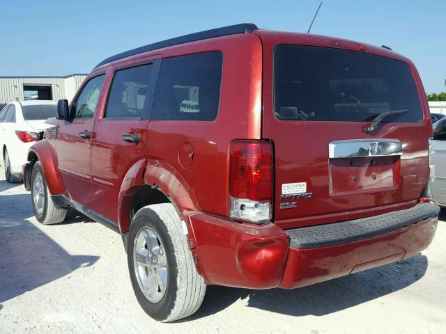 1D8GT58K17W613732 - 2007 DODGE NITRO SLT MAROON photo 3