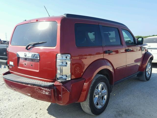 1D8GT58K17W613732 - 2007 DODGE NITRO SLT MAROON photo 4