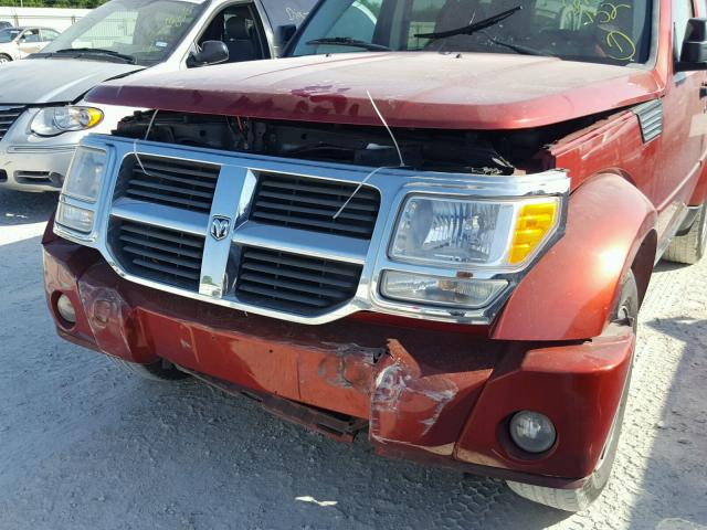 1D8GT58K17W613732 - 2007 DODGE NITRO SLT MAROON photo 9