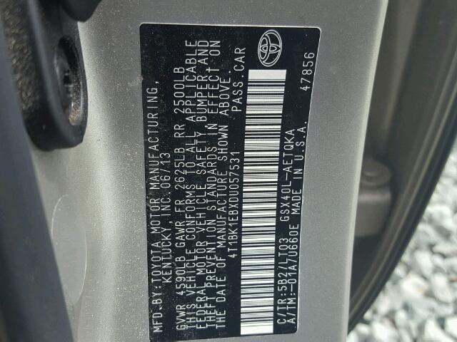 4T1BK1EBXDU057531 - 2013 TOYOTA AVALON BAS BEIGE photo 10