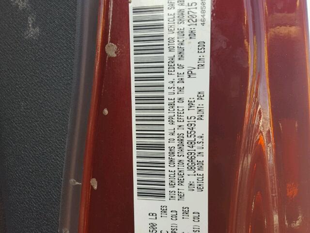 1J8GA69148L554915 - 2008 JEEP WRANGLER U RED photo 10