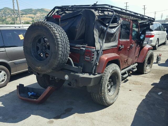 1J8GA69148L554915 - 2008 JEEP WRANGLER U RED photo 4