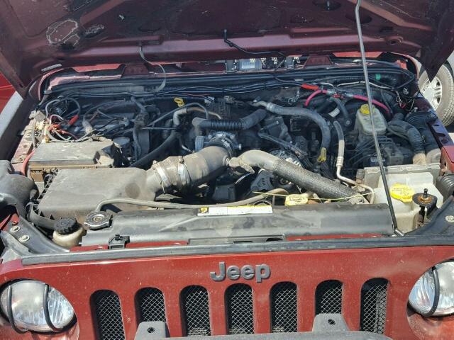 1J8GA69148L554915 - 2008 JEEP WRANGLER U RED photo 7