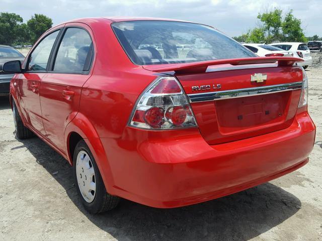KL1TD56638B005128 - 2008 CHEVROLET AVEO BASE Қызыл фото 3