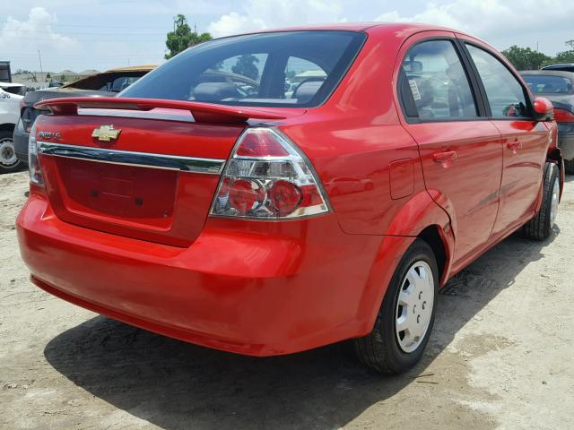 KL1TD56638B005128 - 2008 CHEVROLET AVEO BASE Қызыл фото 4