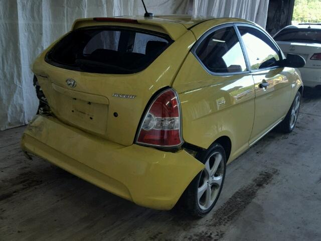 KMHCN36C79U124298 - 2009 HYUNDAI ACCENT SE YELLOW photo 4