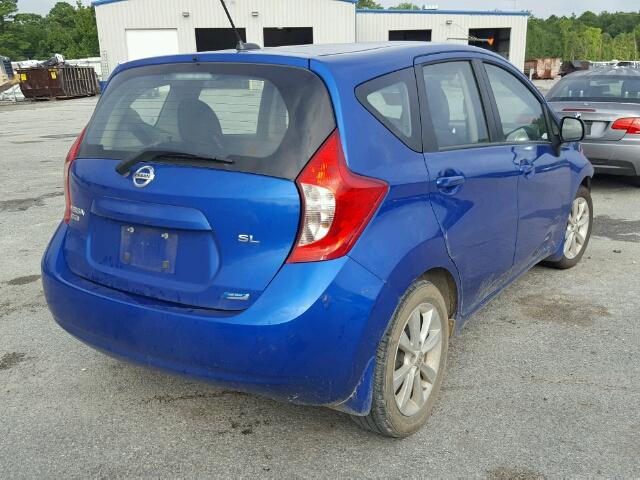 3N1CE2CP8EL424896 - 2014 NISSAN VERSA NOTE BLUE photo 4