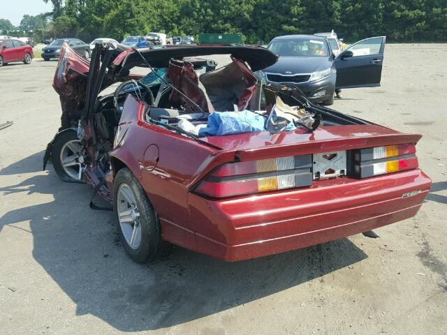 1G1FP21E8KL188403 - 1989 CHEVROLET CAMARO RED photo 3