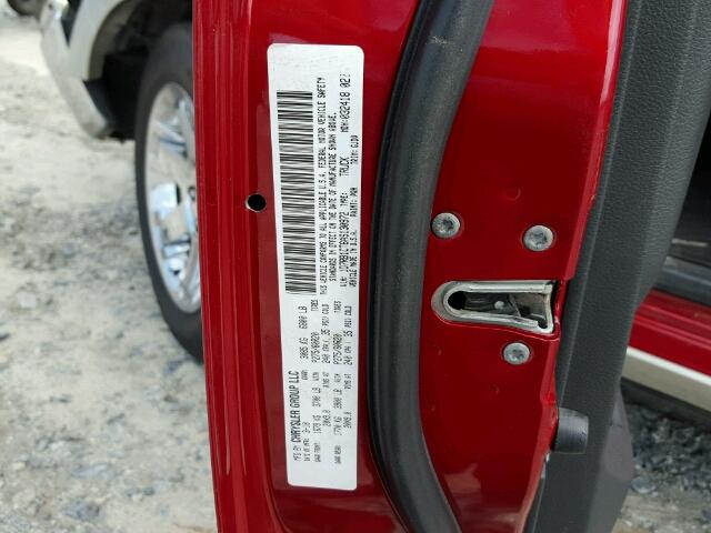 1D7RB1CT6AS130972 - 2010 DODGE RAM 1500 RED photo 10