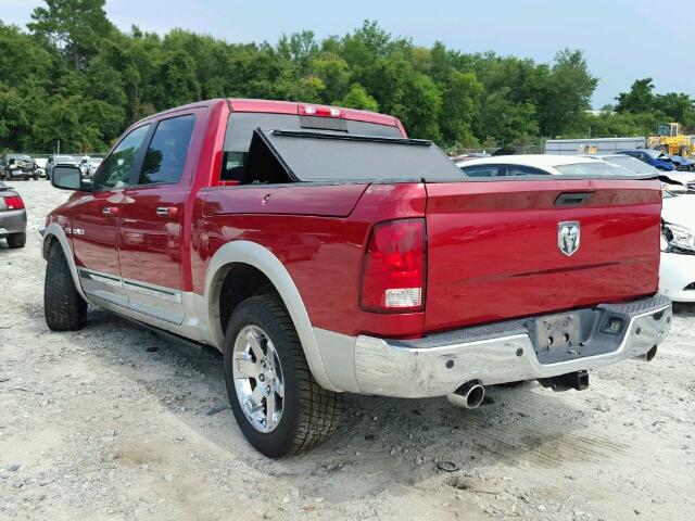 1D7RB1CT6AS130972 - 2010 DODGE RAM 1500 RED photo 3