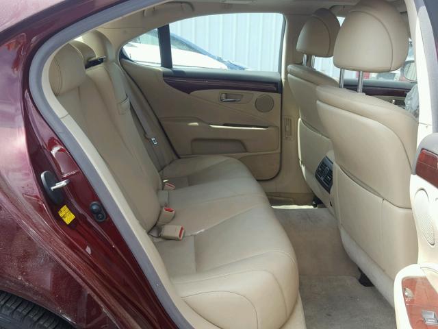 JTHBL46F895087678 - 2009 LEXUS LS 460 BURGUNDY photo 6