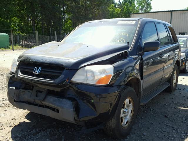 2HKYF18154H564093 - 2004 HONDA PILOT LX BLACK photo 2