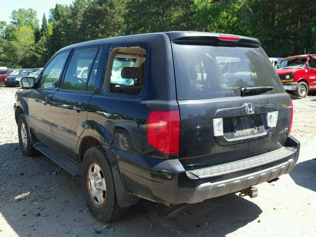 2HKYF18154H564093 - 2004 HONDA PILOT LX BLACK photo 3