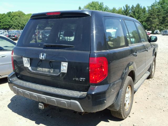 2HKYF18154H564093 - 2004 HONDA PILOT LX BLACK photo 4