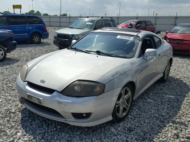 KMHHN65F36U197215 - 2006 HYUNDAI TIBURON GT SILVER photo 2