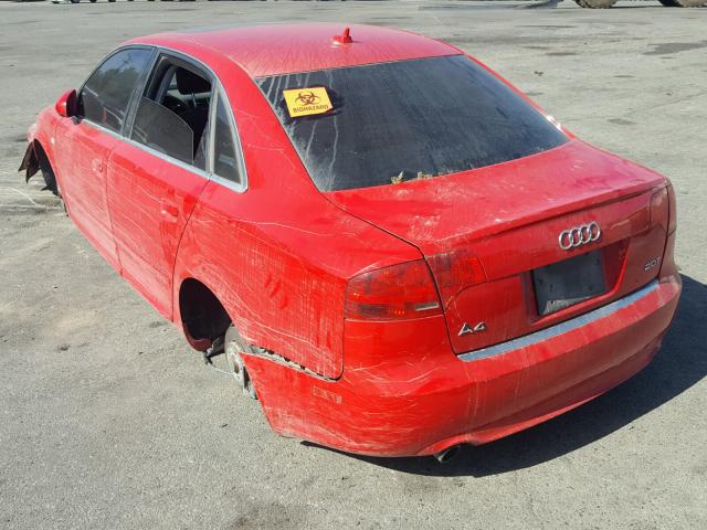 WAUAF78E08A115387 - 2008 AUDI A4 2.0T RED photo 3