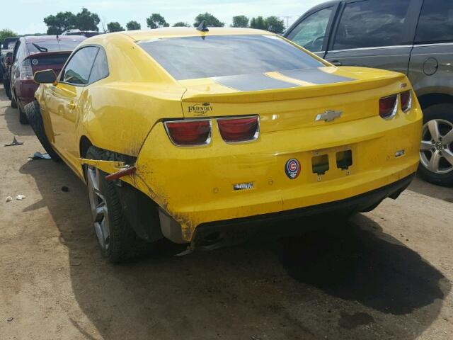 2G1FC1ED6B9108319 - 2011 CHEVROLET CAMARO LT YELLOW photo 3