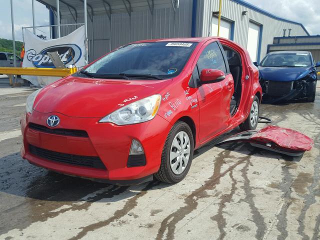 JTDKDTB33C1511299 - 2012 TOYOTA PRIUS C RED photo 2