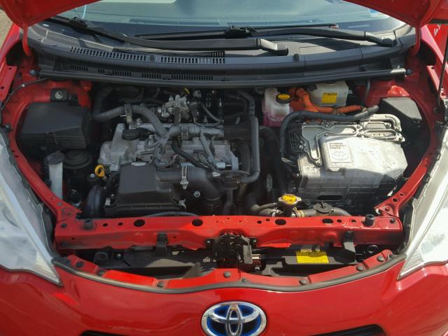 JTDKDTB33C1511299 - 2012 TOYOTA PRIUS C RED photo 7